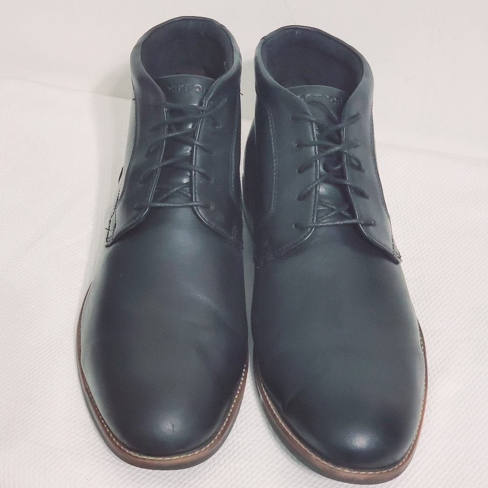Rockport Hydro Shield Waterproof Black Leather Chukka Boots Mens 13
